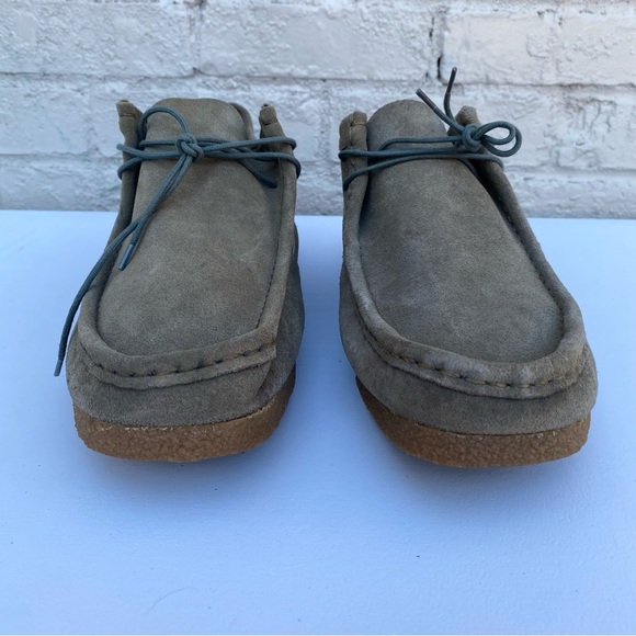 Clarks Shacre II Run olive Suede Moccasin Slip on shoes Men Size 12 wallaby - Picture 4 of 14